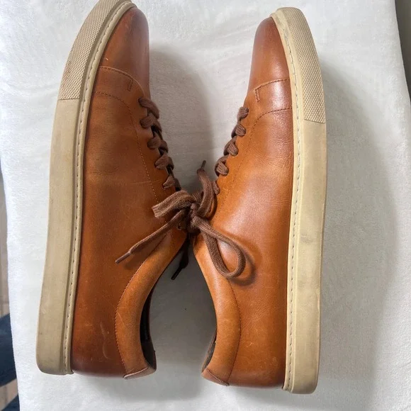 Allen Edmonds CourtsideMens 11 D Brown Leather Lace Up Sneakers